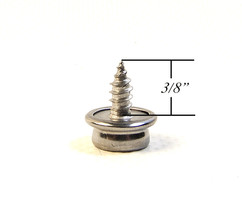 Snap Fastener, 3/8&quot; Screw Stud, 100% Stainless Steel, 25 Pc. Ships from ... - $344.18 MXN
