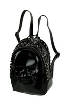 Black Studded Gothic 3D Molded Skull Backpack - £71.16 GBP
