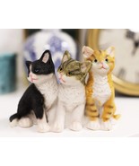 Ebros Lifelike Trio Shorthair Kittens Cats Sitting Side by Side Figurine... - $15.99