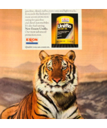1984 Exxon Uniflo Motor Oil Advertisement Vintage Bengal Tiger Automobil... - €9,23 EUR