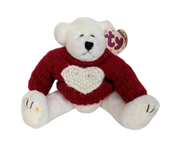Vintage Ty The Attic Treasure Collection 1993 Teddy Bear Red Sweater Jointed - £8.65 GBP