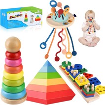Efoshm 4 In 1 Montessori Toys For Babies, Baby Toys 6 To 12 Months, Stacking - £30.57 GBP