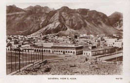 Early 1940s Real Photo Postcard RPPC Aden, Yemen General View Aerial - £5.69 GBP