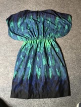 New York &amp; Company Blue Print Dress Mid sleeves w balloon Size XS - $8.60
