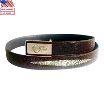 Genuine 2 Stingray Skin Brown Men&#39;s Belt 38 - 40 Inchs - £52.93 GBP