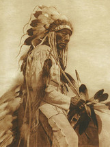 The Old Cheyenne 15x22 Hand Numbered Ltd. Edition Curtis Native American... - $48.99