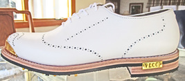 Men White brogue  Gold Toe golf shoes by Vecci - $335.00