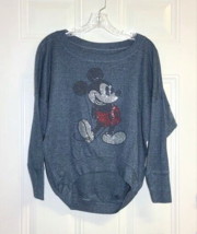 Disney Parks Mickey Mouse Top Size XS Blue Oversized Drop Sleeves Rhines... - $213.50 MXN