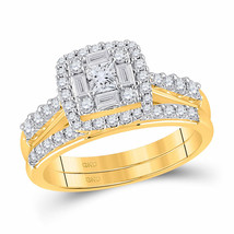 14kt Yellow Gold Round Diamond Bridal Ring Band Set 1 Ctw (Certified) - £1,264.59 GBP
