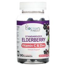 Doctor&#39;s Finest Standardized Elderberry, Vitamin C &amp; Zinc, Berry, 90 Gum... - $21.55
