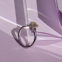 1 carat yellow diamond Solitaire engagement ring/9K white gold wedding ring - £3,848.80 GBP