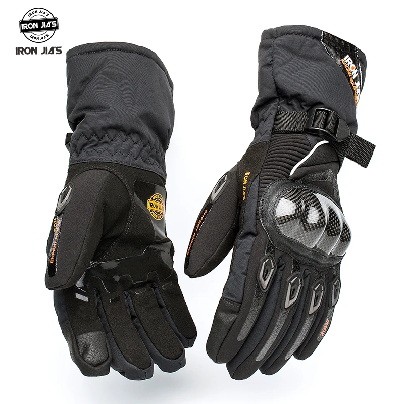 IRON JIA&#39;S Winter Motorcycle Gloves for Men Waterproof Carbon Fiber Protective - £30.86 GBP