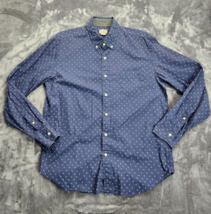 J Crew Mens Button Down Shirt Blue White Cotton Size Extra Large - £23.13 GBP