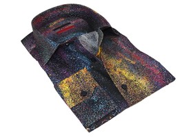 Men's AVM Crystal Digital Sparks Shirt Cotton Turkey Slim Fit 13985-01 Multi image 2