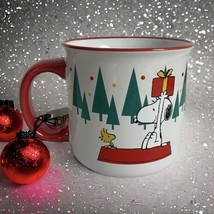 Peanuts Snoopy Christmas Coffee Mug Trees Woodstock Gift 20 oz NEW - £16.12 GBP
