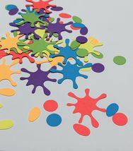 Paint Platter Confetti, Paint Splats Confetti, Paint Party, Neon Glow Pa... - $8.08