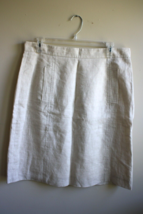 Brooks Brothers 12 Beige Natural 100% Linen Pencil Skirt Pockets - £25.34 GBP