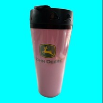 John Deere PINK Thermoserve Tumbler 7.75” Tall With Green John Deere Log... - $14.96