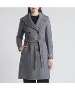 Soia &amp; Kyo Safira Double Breasted Wool Herringbone Coat, Black/Gray Medi... - $6,508.76 MXN