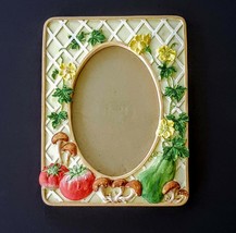 RUSS Barrie Resin Frame 6&quot; x 8&quot; Yellow Flowers Vegetable Mushrooms Latti... - £10.27 GBP