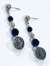 Sterling Silver Onyx Beads Dangle Earring  - £32.59 GBP