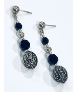 Sterling Silver Onyx Beads Dangle Earring  - €31,40 EUR