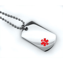 Double sided Mini Medical Alert ID Dog Tag. Free Wallet Card! Free engraving! - £23.52 GBP