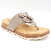 Clarks Women Flip Flop Thong Sandals Brynn Style Size US 6M Taupe Metallic  - £31.28 GBP