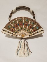 Mary Frances Handbag Purse FAN OUT Beads Rhinestones Tassel Very Rare 15... - $247.49