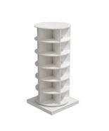 360 Rotating Shoe Cabinet - Modern White 6-Tier Storage Solution - $241.36 CAD