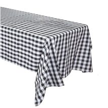 Blue and White Checkered Buffalo Plaid Gingham Fabric Rectangle Tableclo... - $17.96+