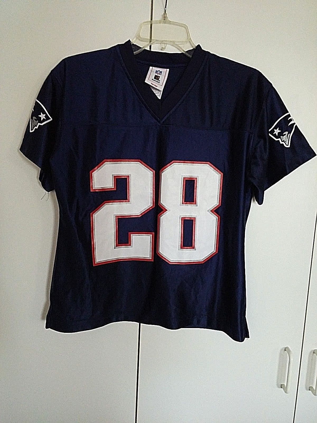 NFL PLAYERS PATRIOTS LADIES SS NAVY TEE-#28-DILLON-NWOT-S-100% POLYESTER-NICE - £8.02 GBP