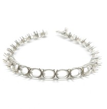 6x8 MM Ovale Braccialetto Tennis Supporti 925 Argento Semi Montatura Bracciale - £51.21 GBP+