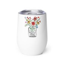 Happiness Is Being A Gaga Flower Wine tumbler, For Mother&#39;s Day Gift Form Grandd - $25.69