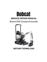 Bobcat E08 Compact Excavator Service Repair Technical Manual - $22.53 CAD