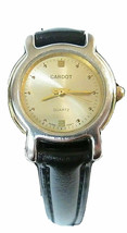 Vtg Cardot Quartz Wristwatch Black Band Gold Tone Face ( Watch Needs Bat... - $12.00