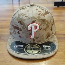 New Era 59Fifty MLB Philadelphia Phillies Desert Storm Camo Fitted Hat Cap 8 - £35.95 GBP