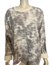 NWT Athleta White and Gray Farallon Printed Long Sleeve Sweatshirt Size 3X - $18.04