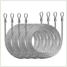 Colourtree 48 Feet (12Ft X 4) PVC Coated Stainless Steel Metal Wire Cable Ropes - £13.15 GBP