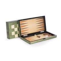 Bey Berk Lacquer Finished Green Wood Backgammon &amp; Chess Set - $169.95