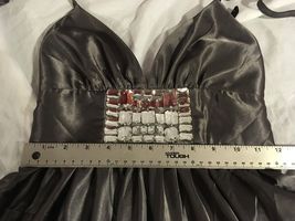 Womens Caché Silver Gray 2 Back Zipper Bejeweled Spaghetti Strap Dress - $26.24