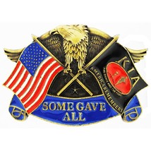 U.S. Military KIA Some Gave All Belt Buckle with Bald Eagle 3.5&quot; - £15.94 GBP