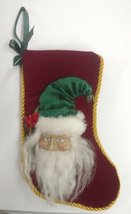 Mini Santa Stocking Ornament 7.5 inches (Burgundy) - $17.50
