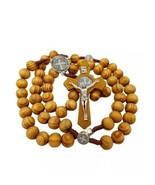 Saint St.Benedict Olive Wood Beads Rosary Necklace Medal /Cross Catholic... - £11.52 GBP