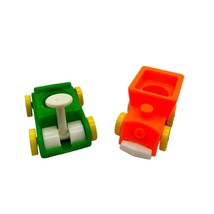 Fisher Price Little People Riders Orange Train And Green Wagon Vehicles - $17.59