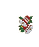 Vintage Red White Christmas Bells Lapel Pin Brooch Womens Costume Jewelry - $22.66