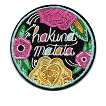 Hakuna Matata Iron On Patch 3.25&quot; The Lion King No Worries Embroidered Applique - £3.89 GBP