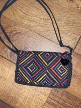 Donna Sharp Quilted Multi Colored   Crossbody Trifold Wallet Purse - £11.68 GBP