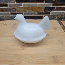 Vintage Milk Glass Hen on Nest, Candy Dish, Trinket Catchall, Farmhouse ... - $19.00