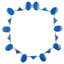 1920&#39;s 14&quot; Wachenheimer Art Deco Sterling and blue jasper choker - $366.80